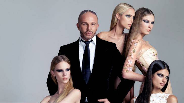 Alex Perry with Chic models wearing his designs. Photo: Chris Colls