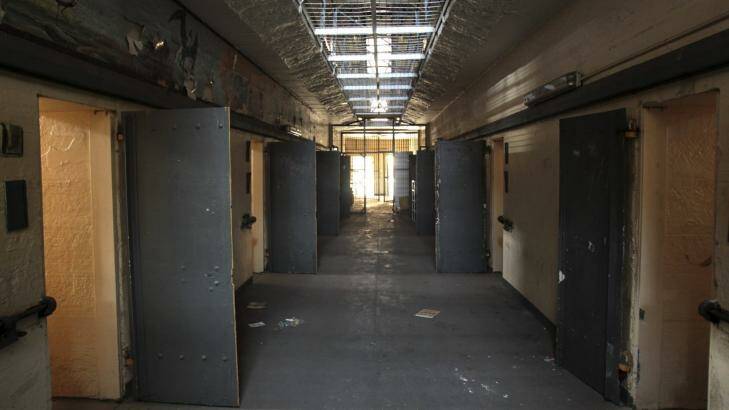 The empty corridors with open cell doors inside the historic Parramatta Gaol. Photo: Tony Walters
