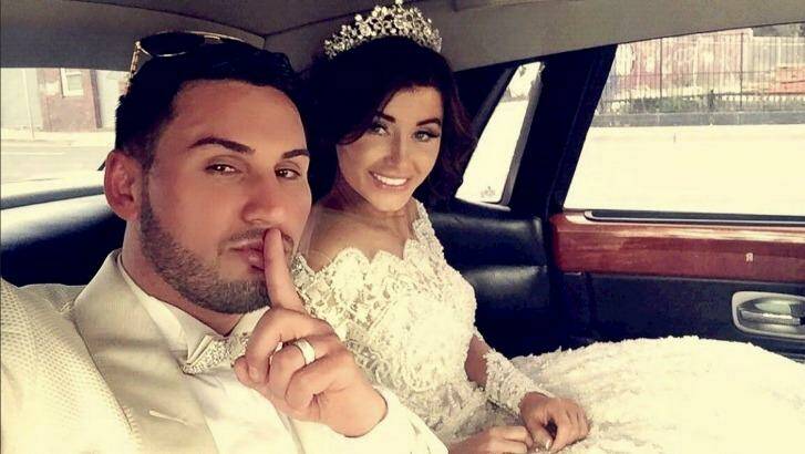 Mehajer and his estranged wife Aysha pictured at their wedding in August 2015.  Photo: Facebook