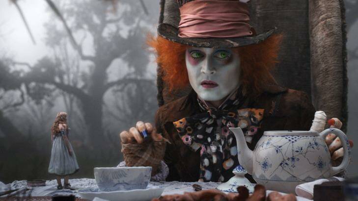 Live-action remake: Mia Wasikowska and Johnny Depp in Alice in Wonderland. 
