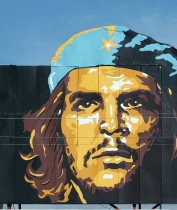 A portrait in Havana of Che Guevara, one of the world's most famous travellers.