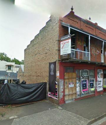 Gone: The heritage-listed Edwardian facade that was by the Annandale Hotel.  Photo: Google Maps