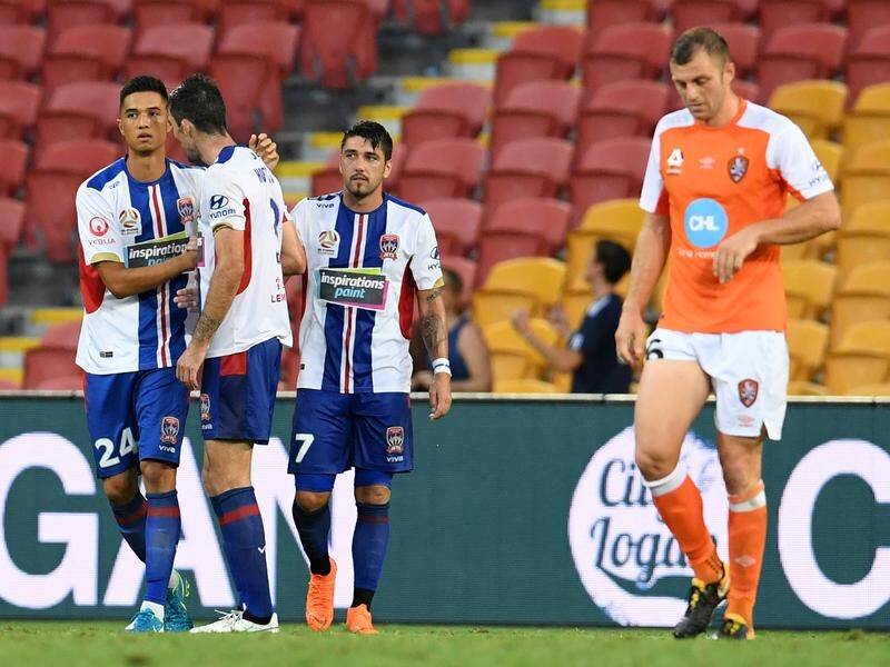 Newcastle's Joe Champness came off the bench to score the winner against Brisbane in the A-League.