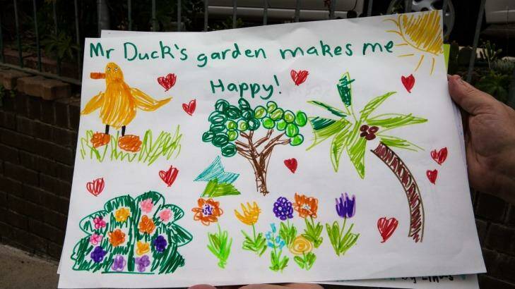 A letter of support for the garden created by David Bath posted on Facebook. Photo: Edwina Pickles