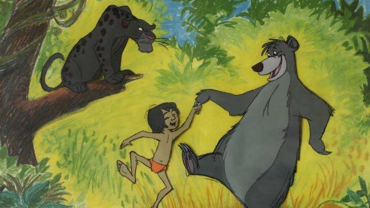 The original: Bagheera watches Mowgli and Baloo dance in The Jungle Book from 1967.