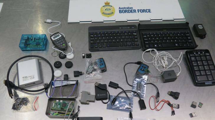 Devices seized from Estonian nationals. Photo: Australian Border Force