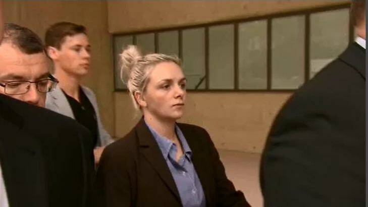 Australian Defence Force member private Sarah Royna arrested over bank robbery.  Photo: Channel Nine 