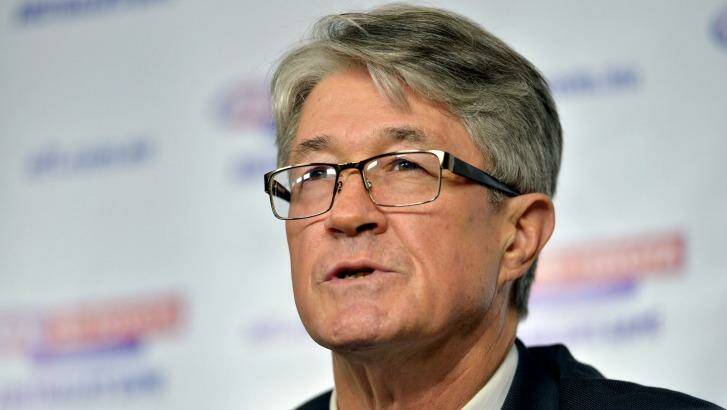 AFL chairman Mike Fitzpatrick was the subject of what may be the biggest strike against executive pay packets in corporate Australia on Thursday. Photo: Joe Armao