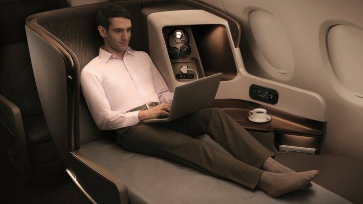 A luxurious Singapore Airlines business-class seat. On a long haul, anything less than a lie-flat business seat doesn't make the cut.