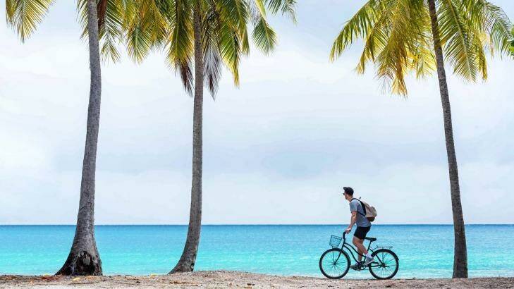 Secluded white sand beaches lined with picture-perfect palms are not hard to find on the Tahitian island of Rangiroa. We spent half a day exploring the atoll by bicycle in awe of its endless beauty and Polynesian charm. Photo: James Vodicka