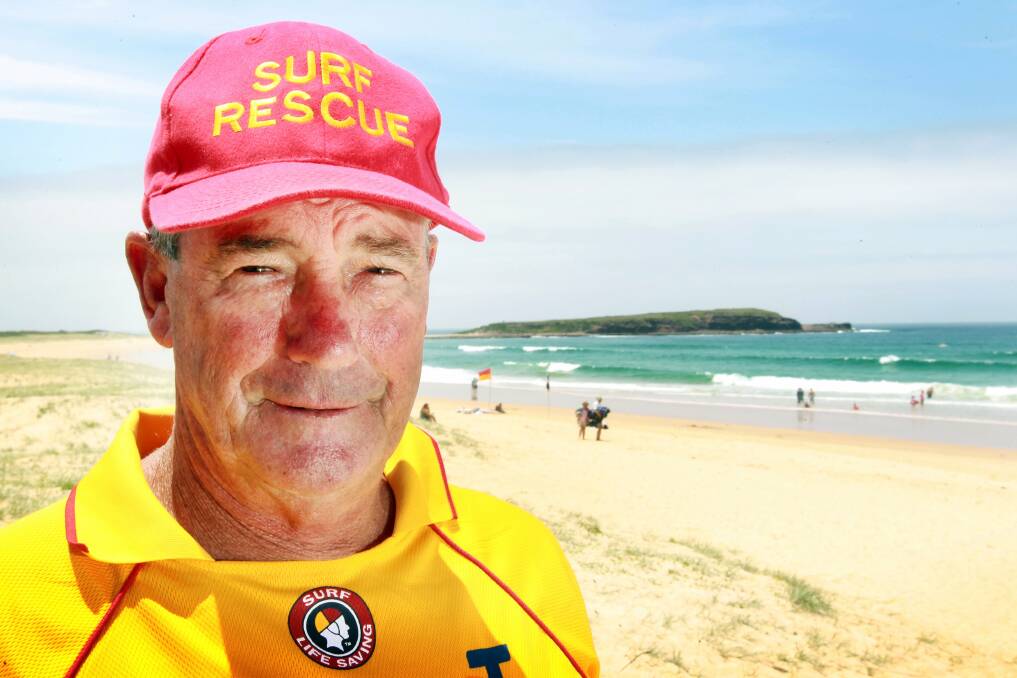 Alan Beveridge, Warilla-Barrack Pt SLSC president, administered first aid to the rescued man. Picture: SYLVIA LIBER