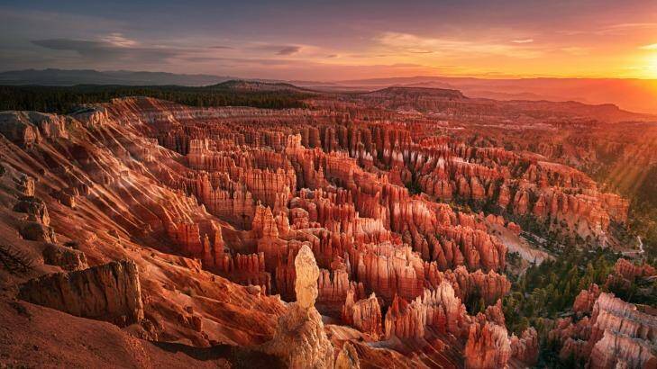 Morning sunlight over the amphitheater at Bryce Canyon viewed from Inspiration Point. Photo: iStock