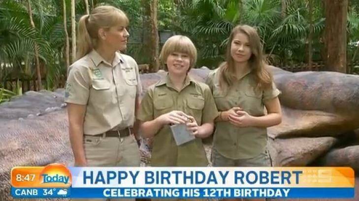 The Irwin family on <i>Today</i> after touching down in Australian in time for Robert's 12th birthday. Photo: Nine