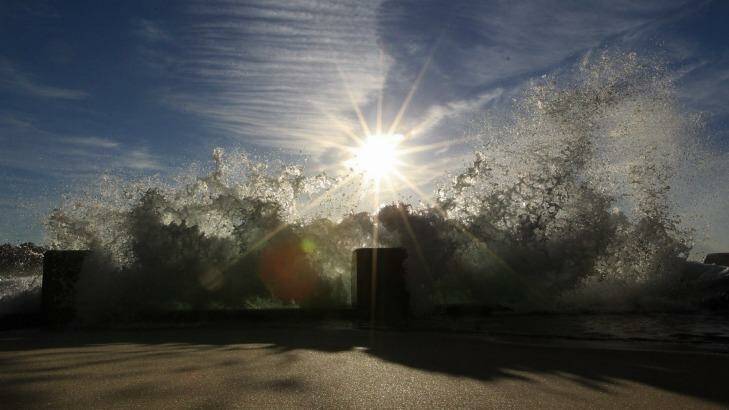 The powerful surf, seen here at Coogee, is stretching up to the Hunter. Photo: Peter Rae