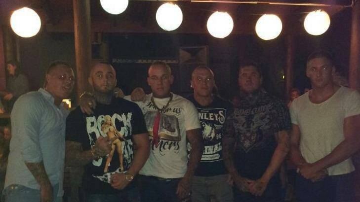 Rebels bikie club members Michael Davey (second from left) and Mark Easter (second from right) were both shot dead in separate murders. Photo: Facebook