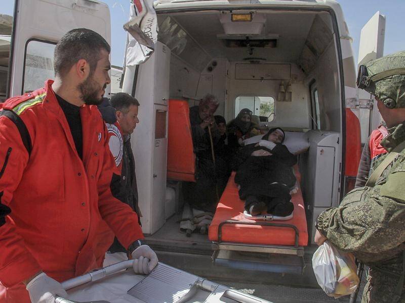 The Syrian Red Crescent and International Red Cross aided the exit of civilians from Eastern Ghouta.
