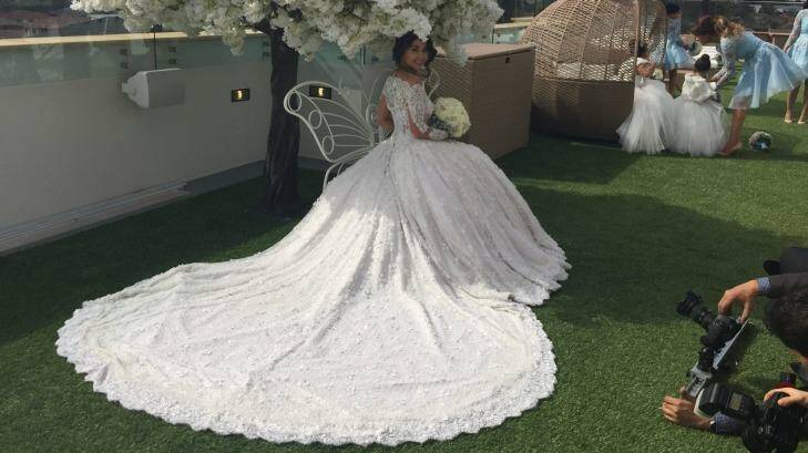 The dress contained almost 400 metres of fabric, according to designer Natalie Georgys. Photo: Natalie Georgys