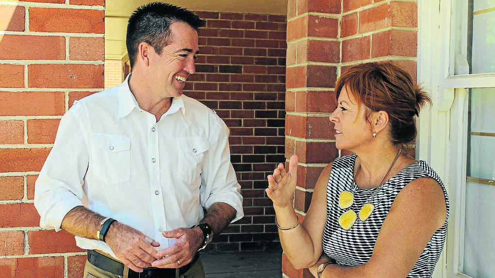 BLAYNEY: Member for Bathurst Paul Toole chats to Blayney Meals on Wheels Service Manager Suellen Cook about a $10,000 state government funding grant the service has recently received.