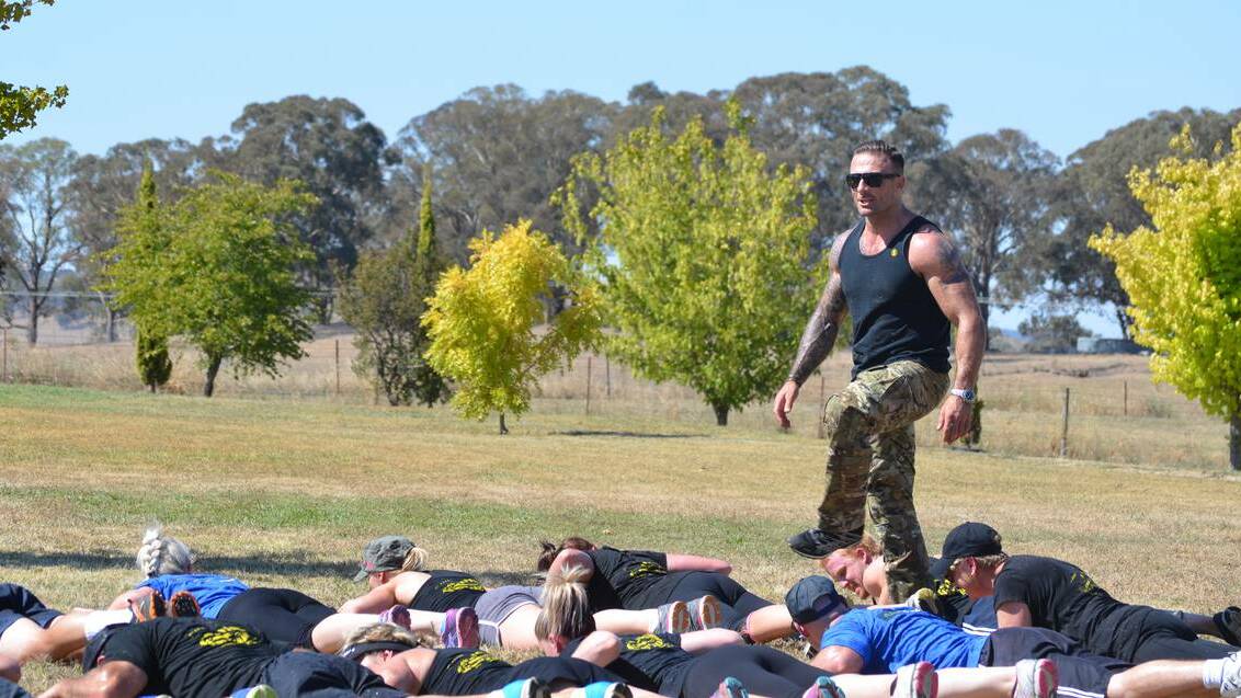 ORANGE: The Commando showed no mercy to his afternoon boot camp participants at Integra Health and Fitness on Saturday.