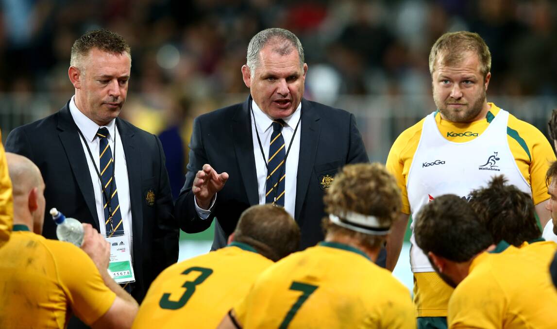 LAYING DOWN THE LAW: Australian rugby coach Ewan McKenzie at the helm of the Wallabies unit. Photo: GETTY IMAGES