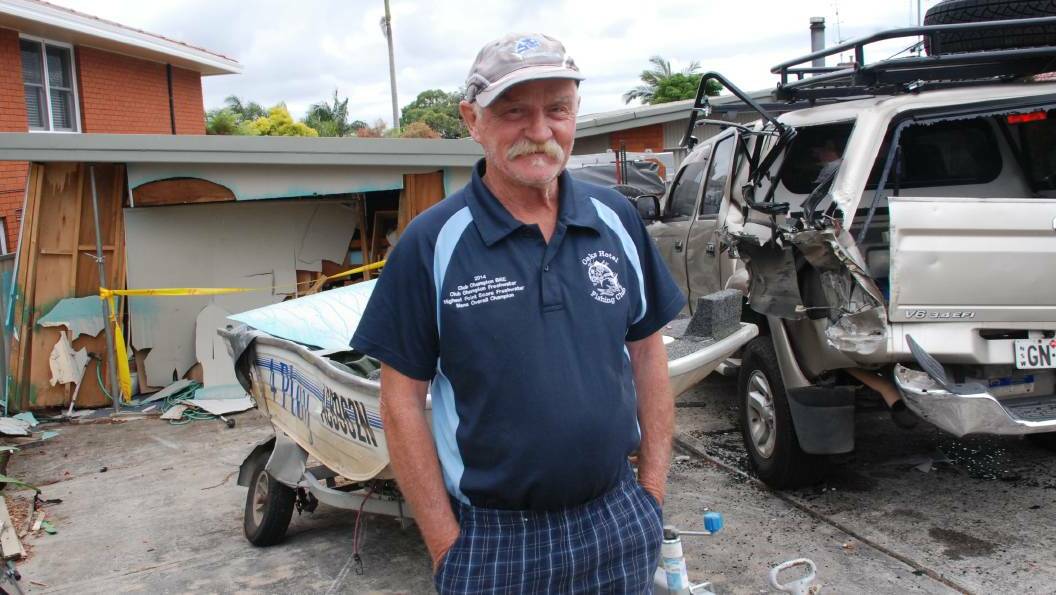 Geoffrey North is making alternative plans for his holiday after his car and boat were destroyed in his driveway. Picture: Angela Thompson