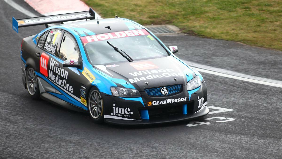 VICTOR: Paul Dumbrell took out the 41-lap Dunlop Series feature on Saturday. Photo: PHILL BLATCH