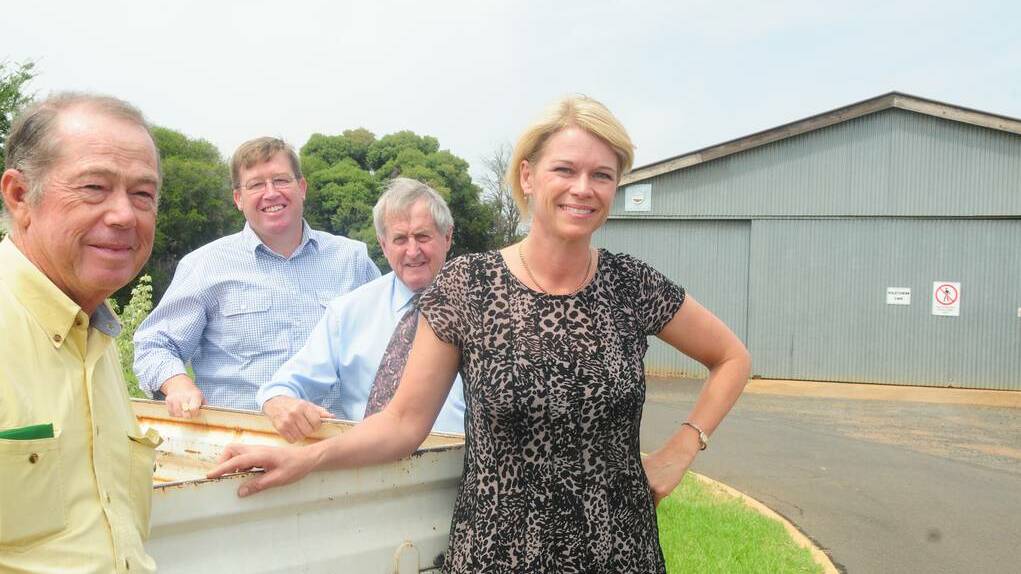 DUBBO: Primary producer Doug Godwin with Member for Dubbo Troy Grant, Chairmand of the Central West Local Land Services Tom Gavel and Minister for Primary Industries Katrina Hodgkinson. Photos LOUISE DONGES