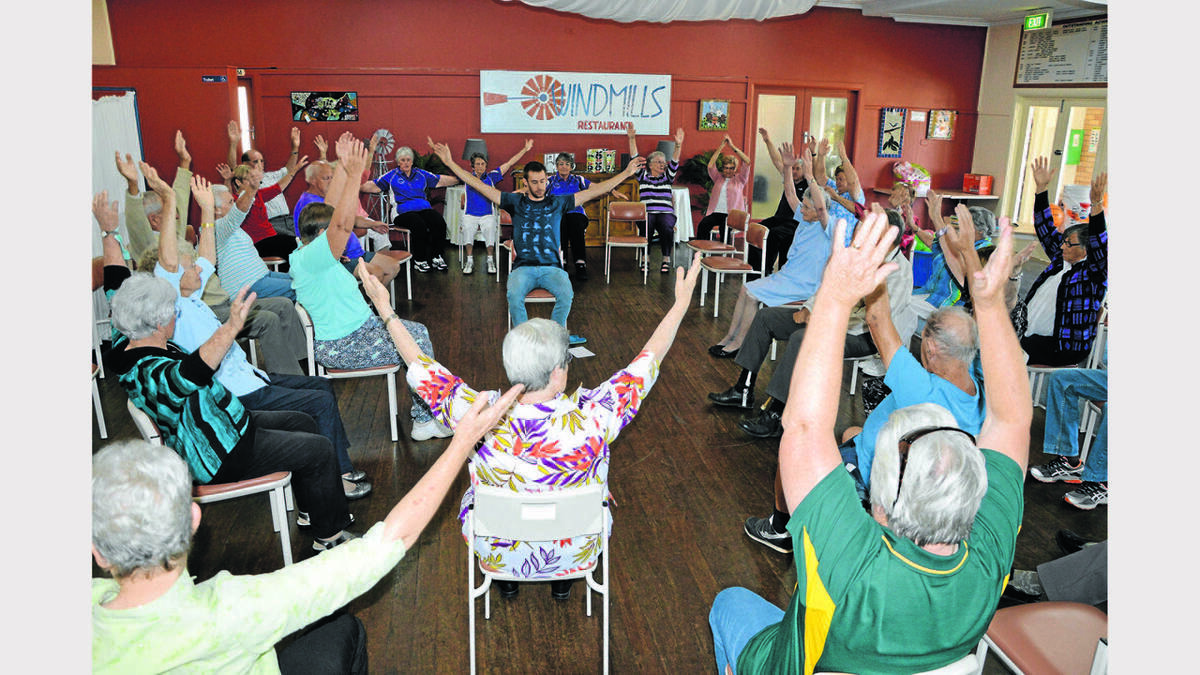 PARKES: Yoga instructor, Lindsay Kennedy teaching some gentle moves for seniors during Senior's Week. Photo: Barbara Reeves