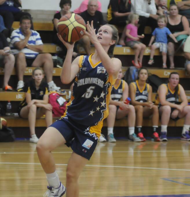 LEADING THE WAY: Goldminers star Teagan Burke posted 34 points for her side as they beat Goulburn on Saturday. Photo: CHRIS SEABROOK 	030715cwgoldm3