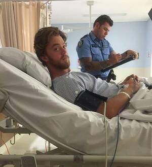 Nick Gardner literally shot himself in the foot... at a mate's farm. Photo: Supplied