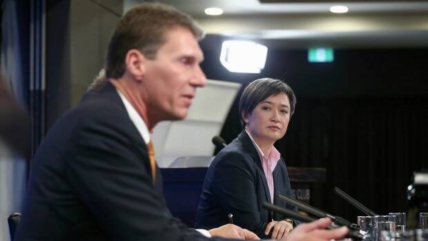 South Australian senators Cory Bernardi and Penny Wong trade opinions.