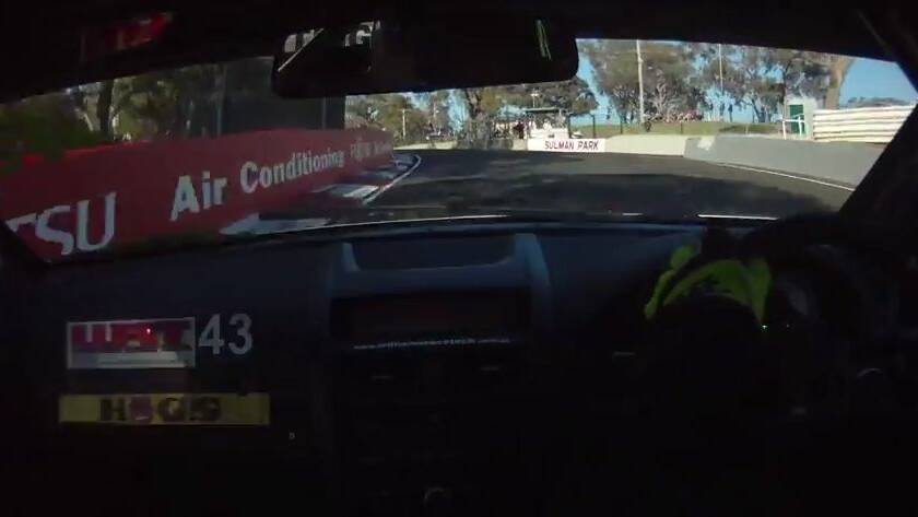 CLOSE CALL: Some quick thinking helped Bathurst driver Terry Nightingale avert disaster after he lost control of his car near McPhillamy Park. 