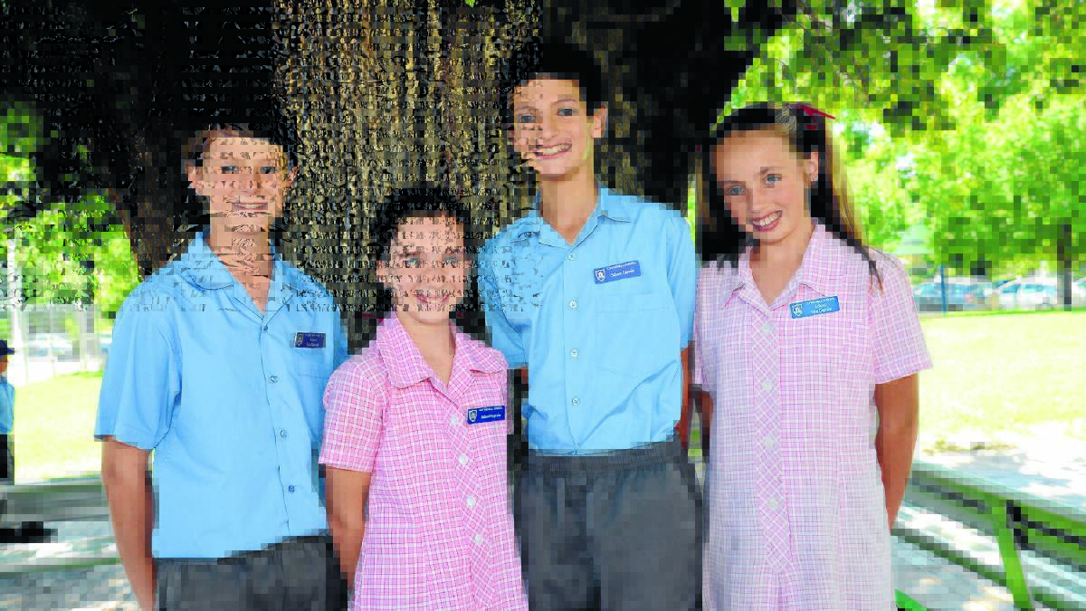 CATHEDRAL SCHOOL: Harrison Cooke, Molly Mann, Charles Moses and
Madison Pearce. 021114pcath1