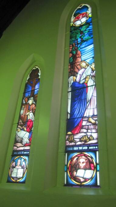 Magnificent stained glass windows inside St Barnabas Church. Submitted by Leanne Hornery.