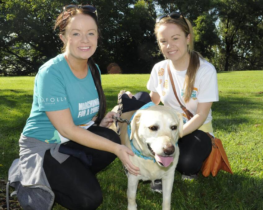 SNAPPED: The Melanoma March. Hannah & Magan Proctor with Dolly. 032314cmel4