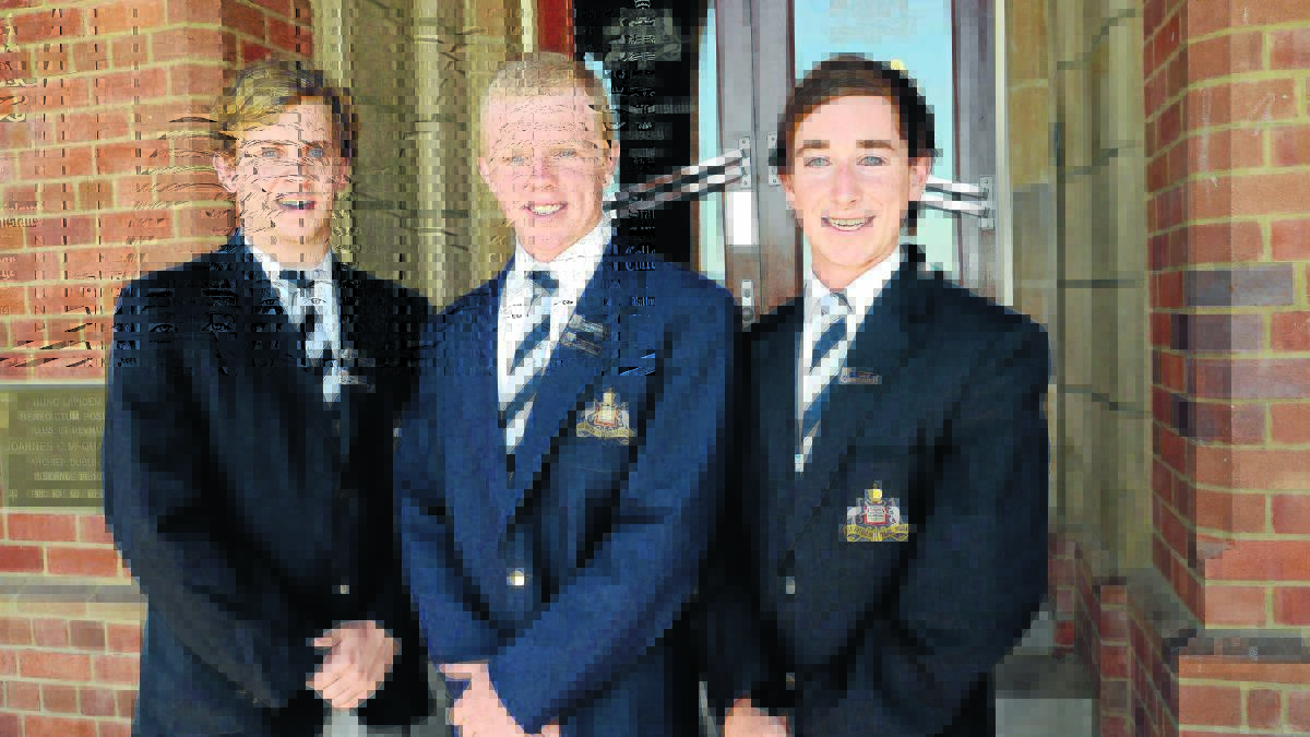 ST STANISLAUS' COLLEGE: Adam Lindsay, Charlie New and John Monk.
021114pstannies1