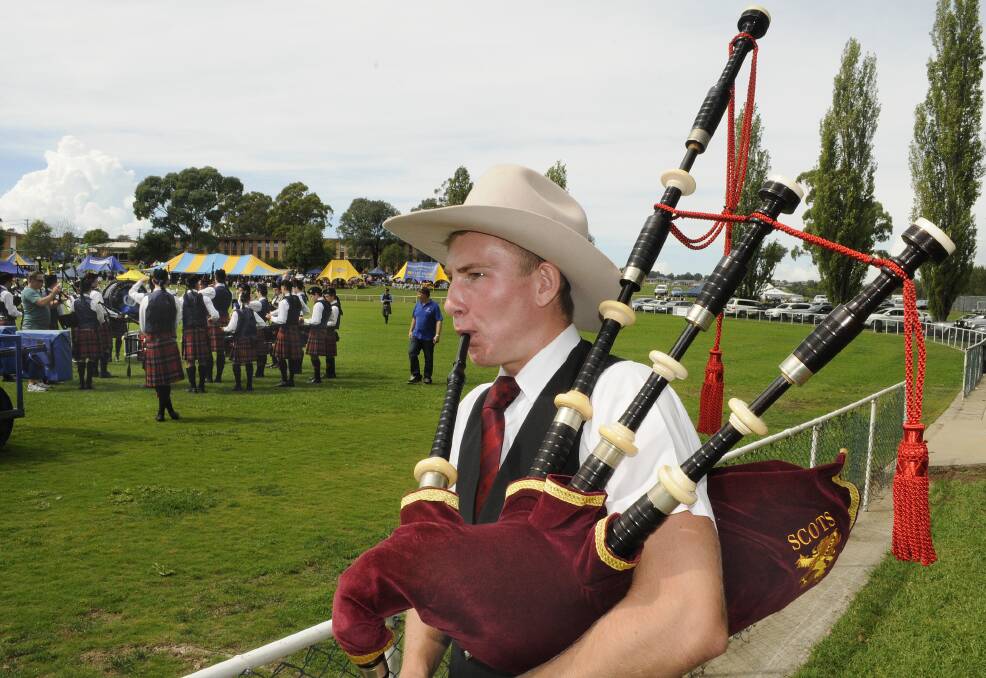 SNAPPED: The Scots School's annual Highland Gathering. The Scots School Captain and Pipe Major, Robbie Hayward. 032314cscots5