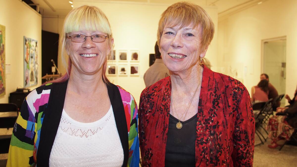 OUT AND ABOUT: Joyette Fitzpatrick and Jan White at the launch of The Earthlines exhibition and the two other exhibitions, ACO VIRTUAL and Ghosts at the Bathurst Regional Art Gallery. 