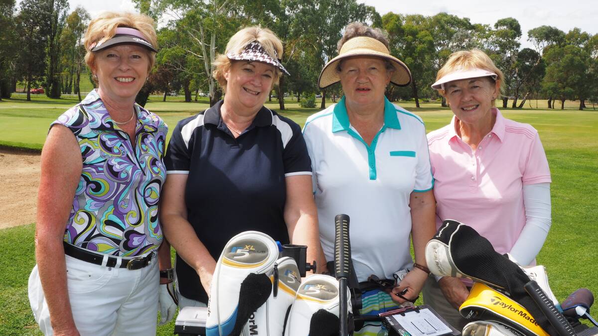 OUT AND ABOUT: : Di Hope, Toni Pender, Bav Clark and Kae Anderson at the Ladies Club Championships at the Bathurst Golf Club.