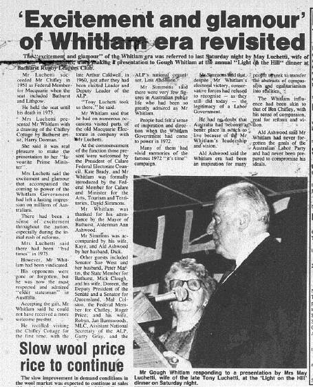 Gough Whitlam: Bathurst remembers his Light on the Hill address 