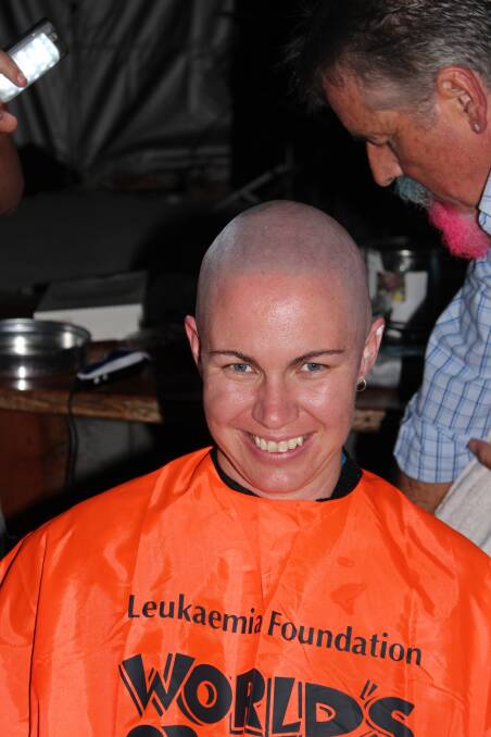 OUT AND ABOUT: Rebecca Phillips at the World’s Greatest Shave at the Bridge Hotel, Perthville. 