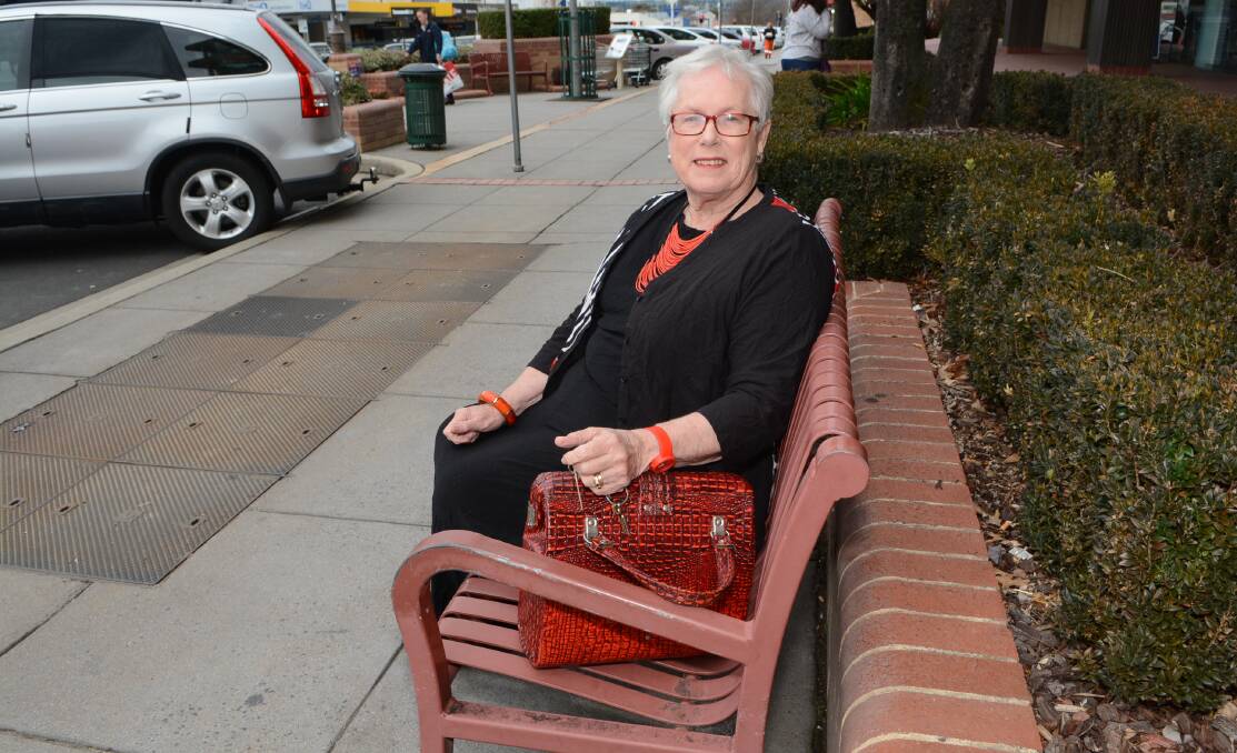 SEAT SURVEY: Councillor Monica Morse has encouraged residents to take part in an urban seat survey on the availability of public seating in the central business district and surrounds. Photo: PHILL MURRAY 061815pmonica