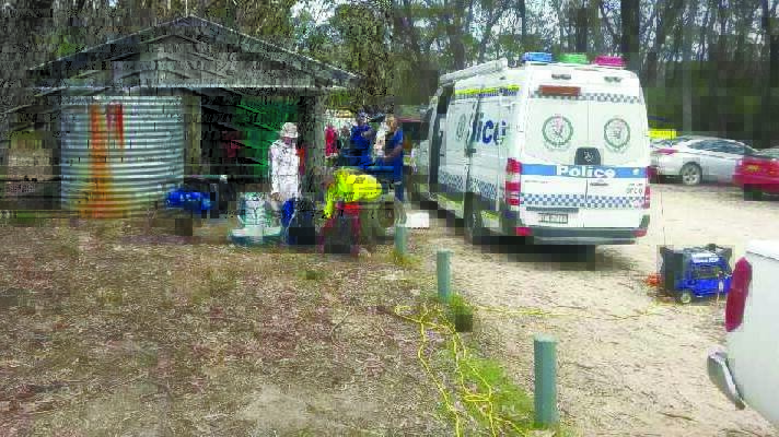 STAGING AREA: Emergency service personnel and volunteers continued to comb through rugged bushland near Oberon yesterday searching for Sevak Simonian.