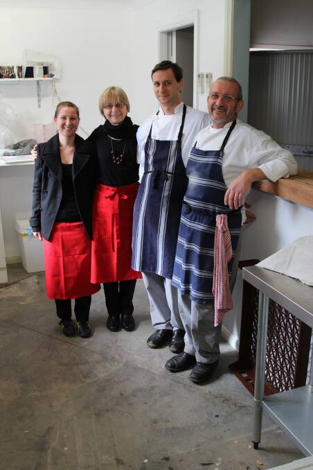 GREAT FOOD: Hanna, Angele, Gwenael and Philippe Legall at Winburndale Wines during the last Winter Winery Wander. The Legall team will be serving up their delicious food there again this year.	 060514wander