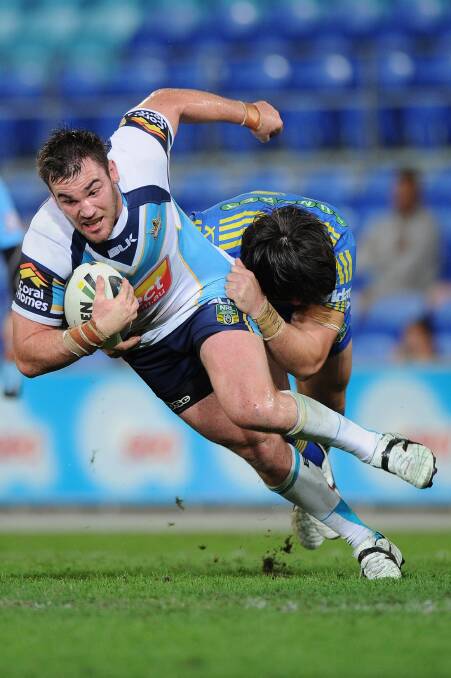 POINT TO PROVE: Luke Douglas returns for the Gold Coast Titans from his ASADA ban this season and will have no lack of motivation to make an impact in round two at Carrington Park against Panthers. 	011615douglas