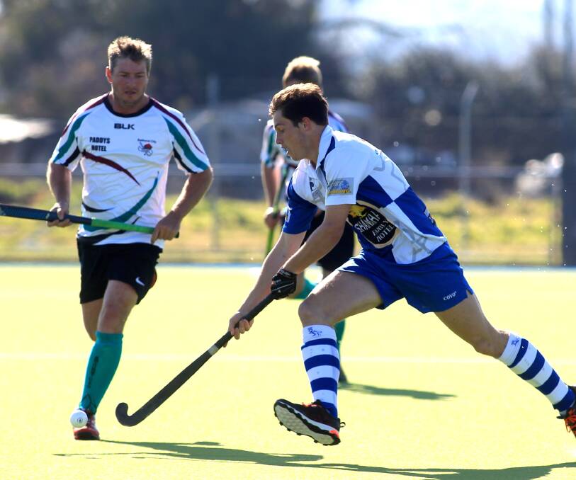 KEEP THEM COMING: Riley Hanrahan was one of eight different goalscorers for St Pat's in their crushing 13-0 derby win over Bathurst City at Bob Roach Field on Saturday. Photo: PHIL BLATCH 062715pbcity9