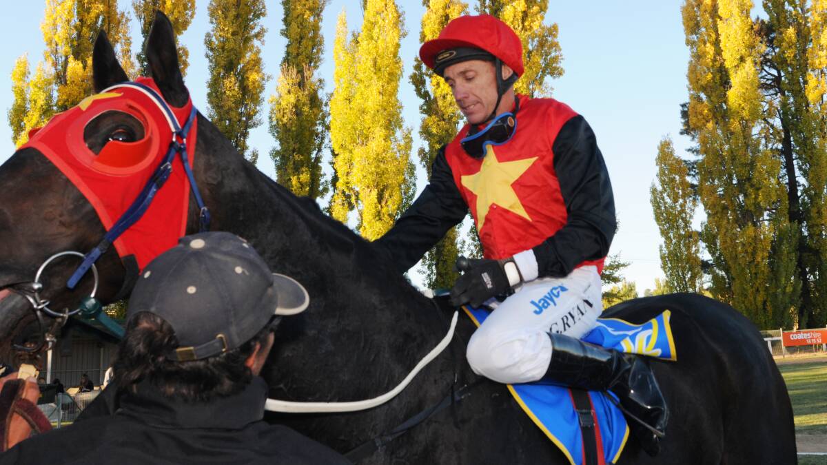 NOT THIS TIME: Fusakeo and Greg Ryan teamed up with Orange trainer Brian Buckley to win last year’s Soldier’s Saddle, but Buckley will not have a runner in this year’s race after nominations were finalised yesterday. Photo: ZENIO LAPKA 	042513zsoldiers7