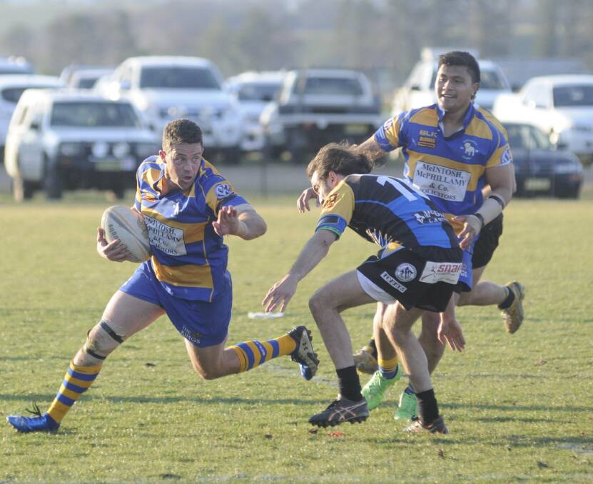 GORILLAS AWAIT: Josh Lees and the Bathurst Bulldogs are still on the hunt for their first win of the Central West Rugby Union competition as they travel to play the Narromine Gorillas tomorrow. Photo: CHRIS SEABROOK 	082215cbdogs3