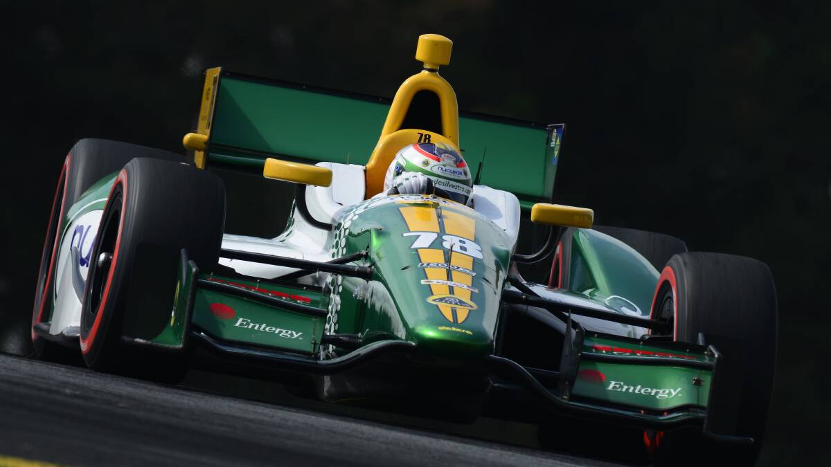 TALENTED: Simona De Silvestro in action during qualifying for the IZOD IndyCar Series Honda Indy 200 in 2012. Next week the Swiss ace will make her debut at Mount Panorama. Photo: GETTY IMAGES 	092915Simona