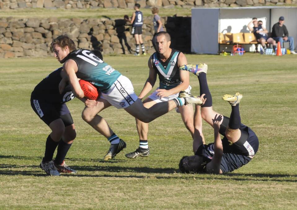 OUT FOR MORE: Matt Archer and Peter Yandle enjoyed plenty of success against Cowra last year and the pair will search for more tomorrow at Morse Park 2. Photo: CHRIS SEABROOK 	052513cafl2